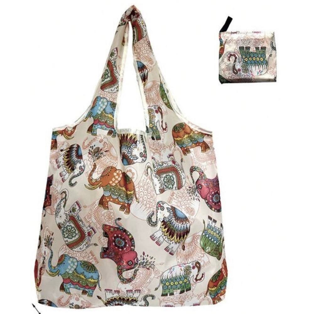 NWT! Elephant Large Capacity Shopper Tote Bag & Coin Purse